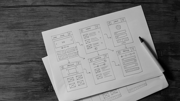 Website design wireframe examples of web and mobile