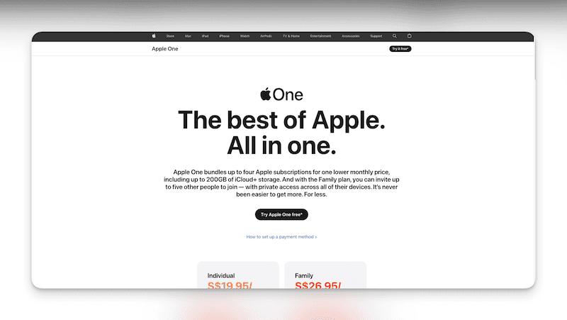 Apple website are masters of using white spaces