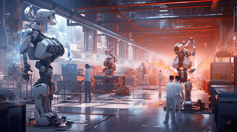 Use of robots in factory