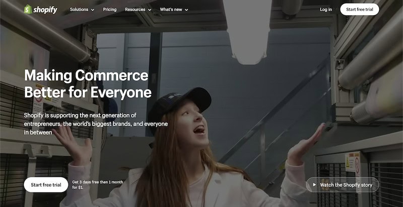 Shopify website