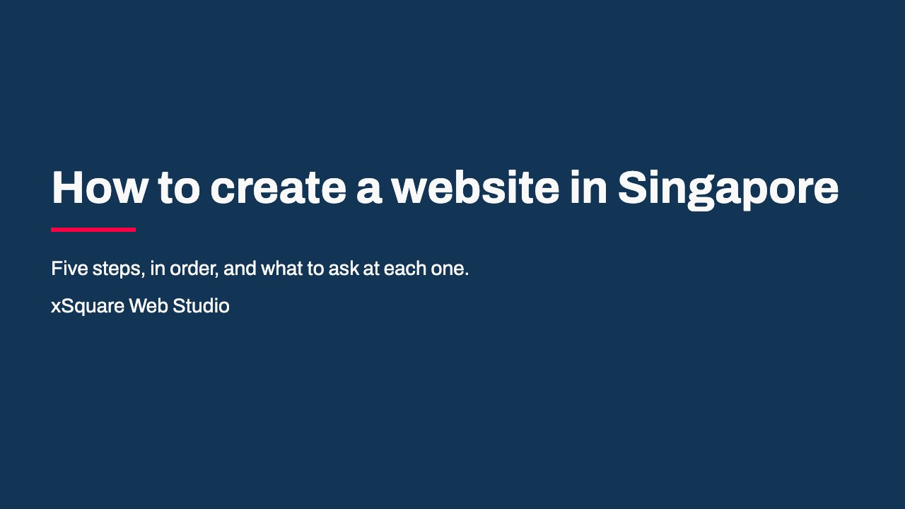 First slide: How to create a website in Singapore